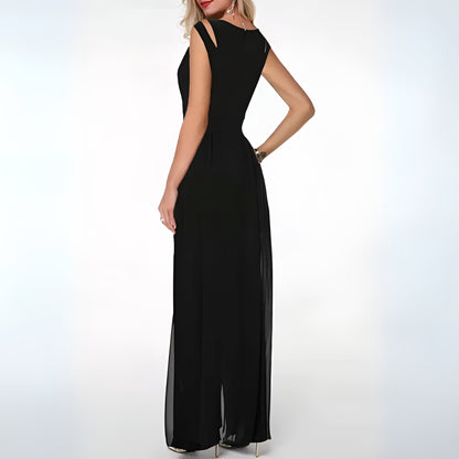 Chic Lightweight Women's Jumpsuit with Sheer Detail
