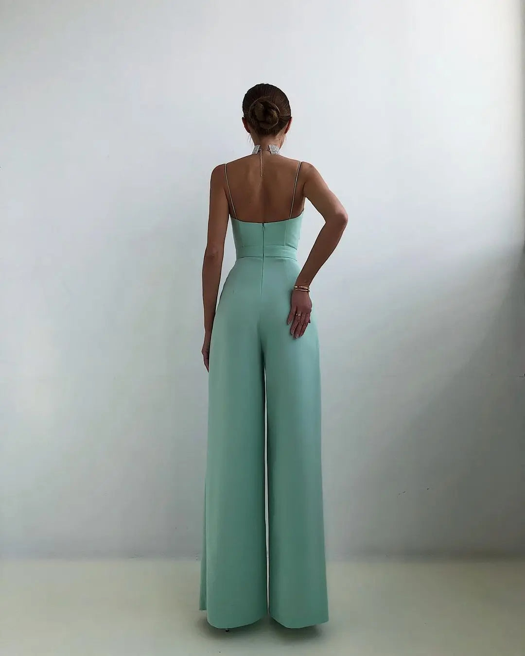 Comfortable Capri Jumpsuit with High Waist and Flare Legs