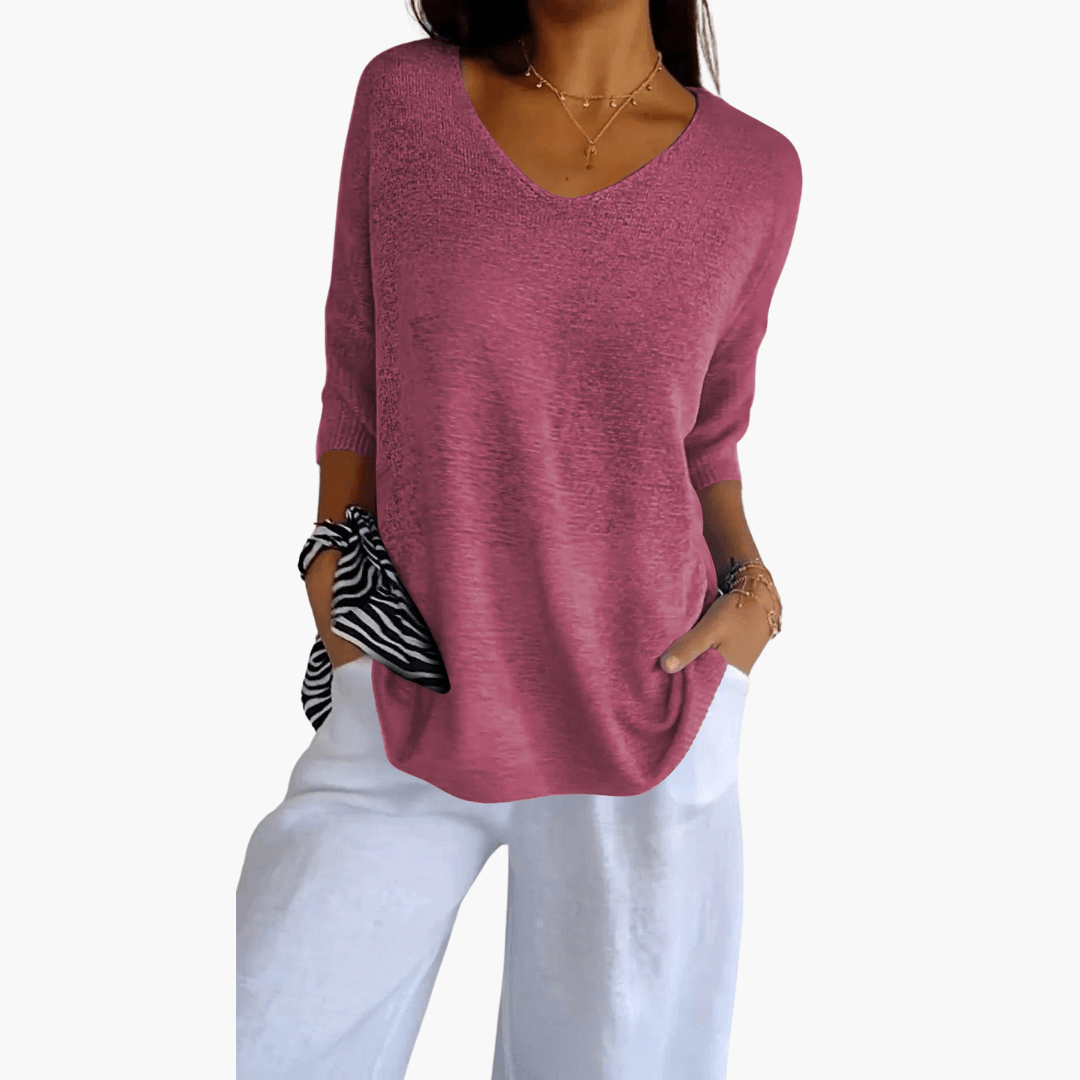 Relaxed Fit V-Neck Tee for Women