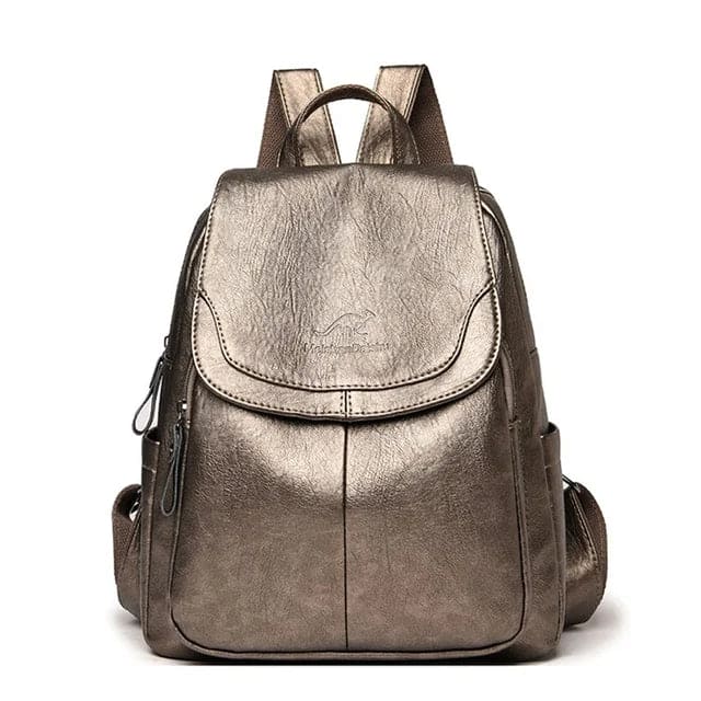 Classic Female Leather Rucksack with Elegant Design
