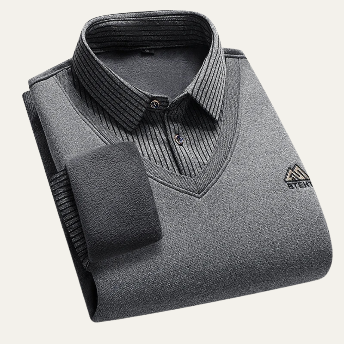 Comfortable Mens Chunky Knit Polo Sweater