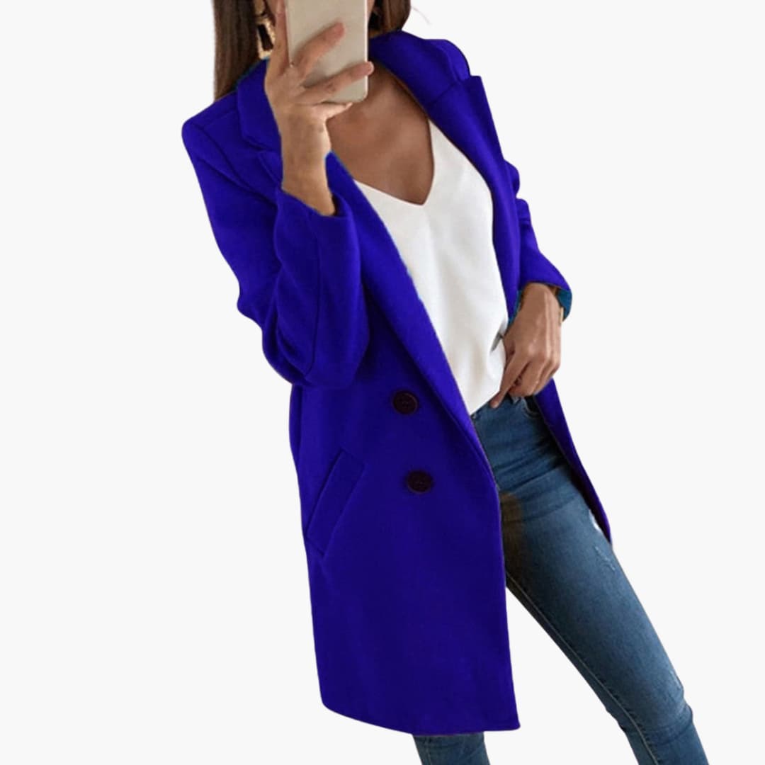 Ladies Classic Long Sleeve Button Coat