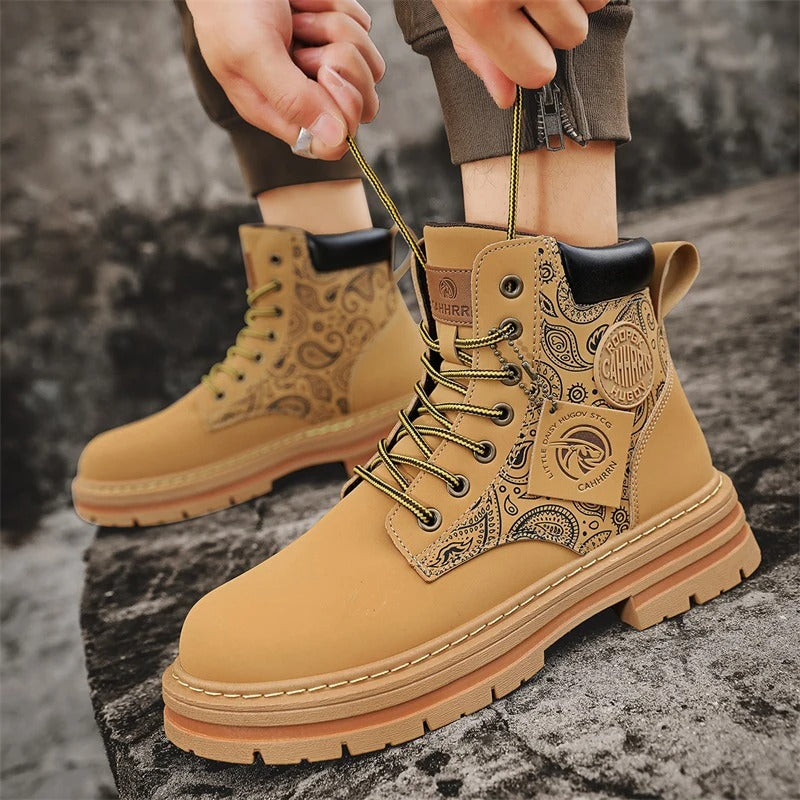 Waterproof Leather Men's Boots Comfortable Lace Up