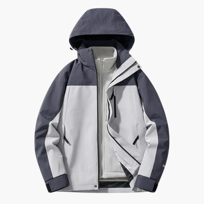 Waterproof Ski Parka with Hood and Zip Pockets