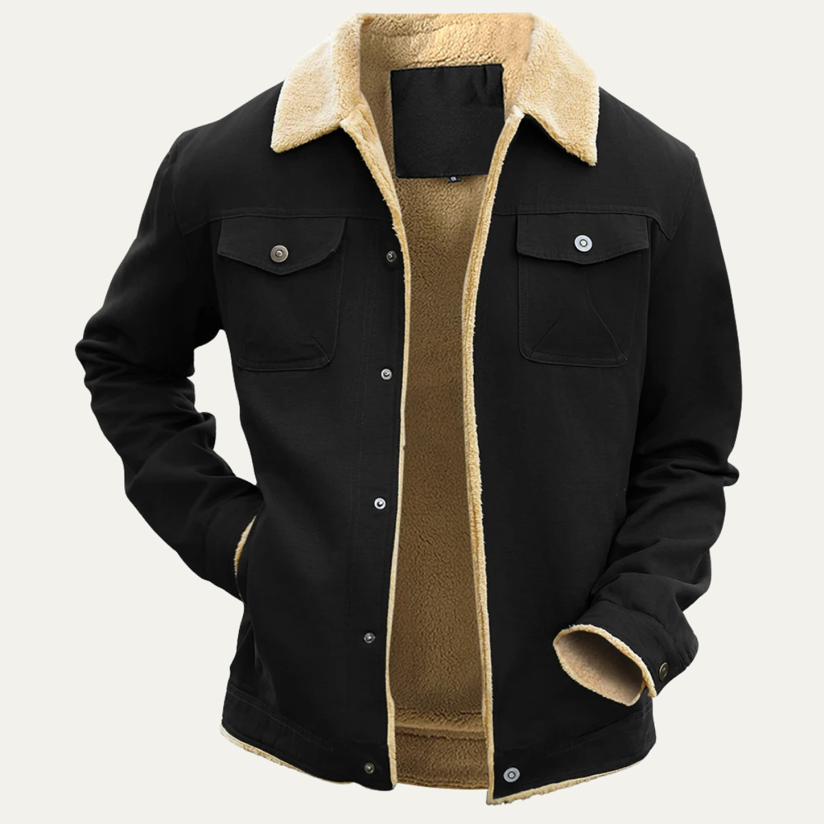 Men's Fleece Lined Parka with Sherpa Hood Jacket