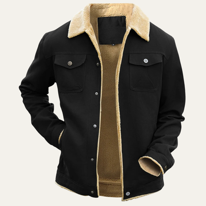 Men's Fleece Lined Parka with Sherpa Hood Jacket
