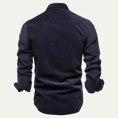 Relaxed Fit Corduroy Button Down Shirt for Men