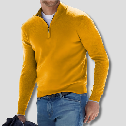 Classic Zip Neck Cotton Sweater