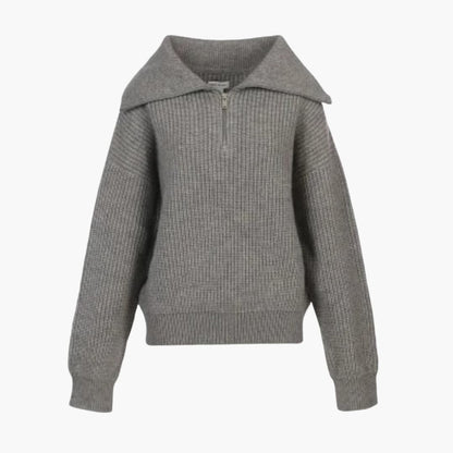 Women's Zip Up Ribbed Knit Sweater