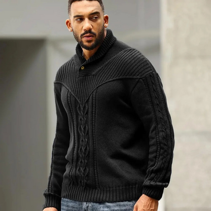 Classic Men's Cable Knit Crew Neck Winter Sweater