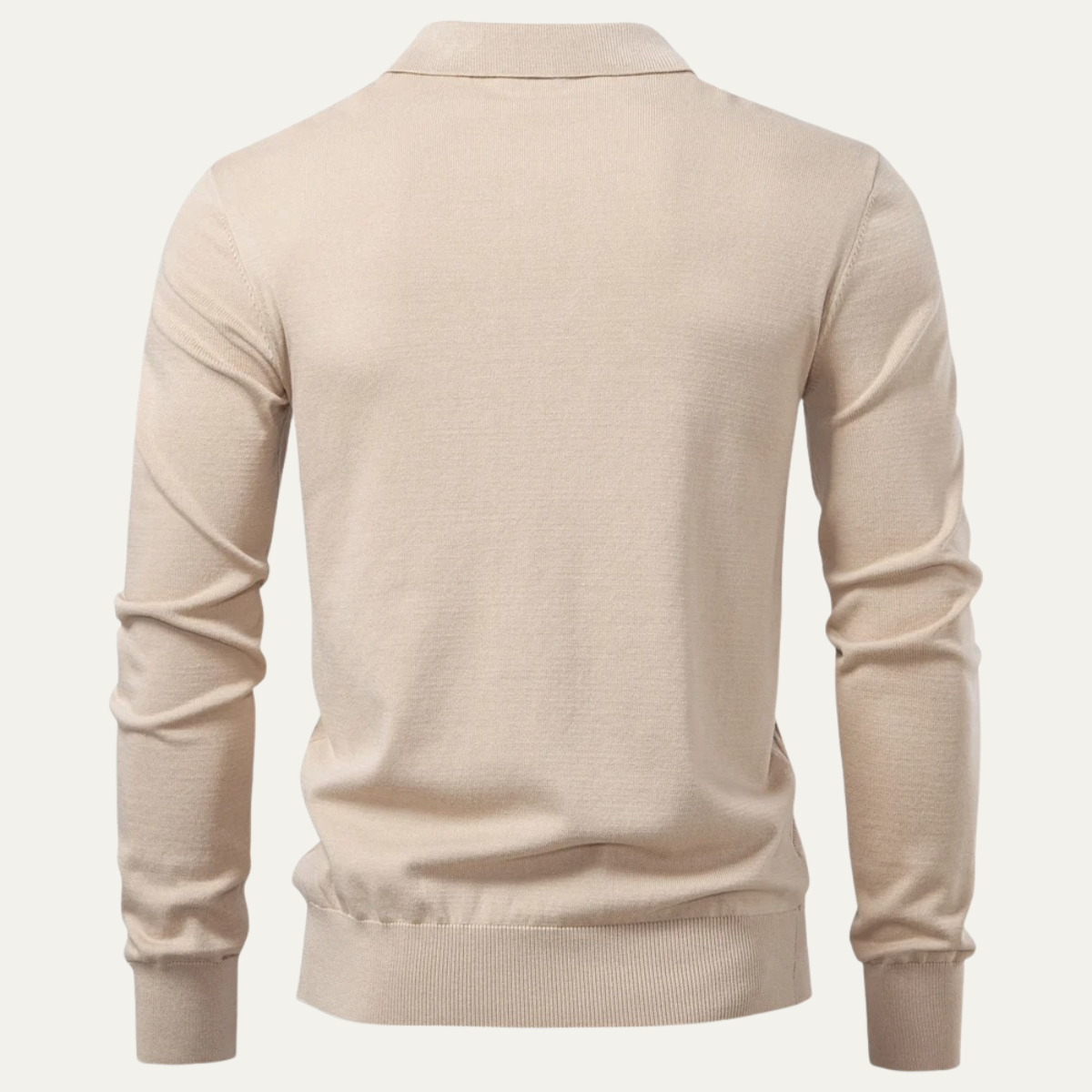 Classic Men's Crew Neck Knit Polo Sweater