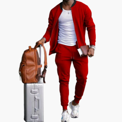 Men's 2-Piece Tracksuit with Zipper Jacket and Pants