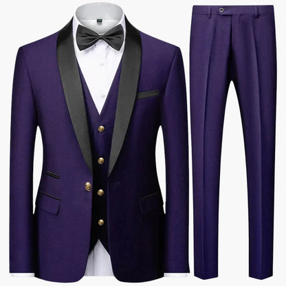 Classic Tailored 3 Piece Mens Formal Suit