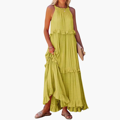 Flowy Long Dress for Women, Lightweight Ruffle Style