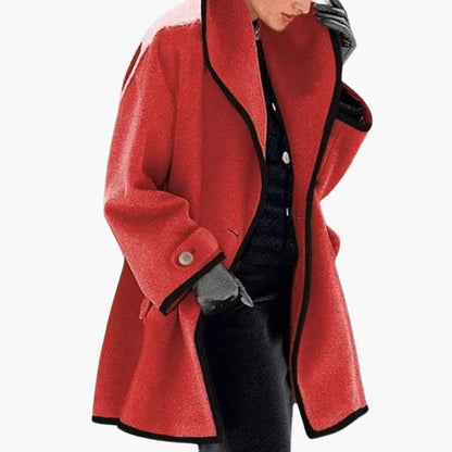 Warm Women's Parka with Faux Fur Hood and Contrast Details