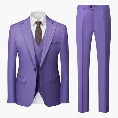 Classic Tailored Fit Men's 3 Piece Business Suit
