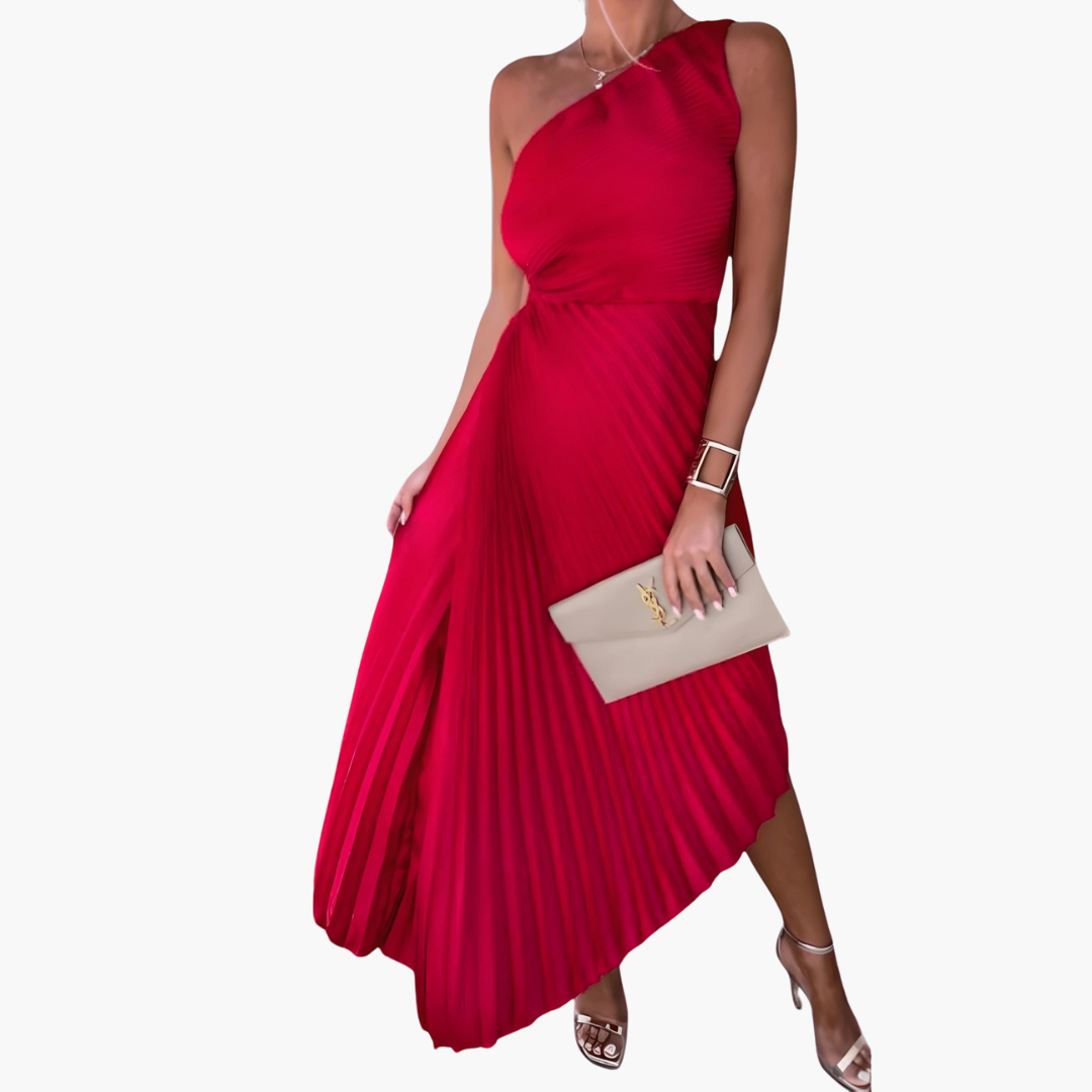 Chic One Shoulder Mini Evening Dress for Ladies