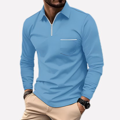 Classic Fit Polo Shirt with Pocket for Men