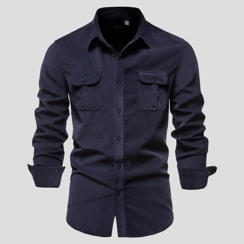 Classic Textured Button Down Shirt for Men