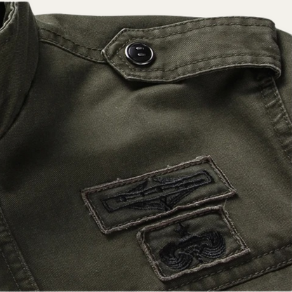 Stylish Men's Cotton Cargo Jacket with Multiple Pockets