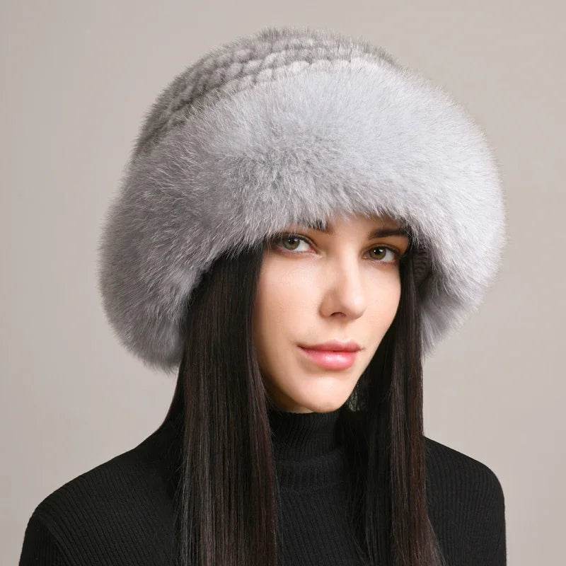 Luxury Fur Winter Beanie Hat