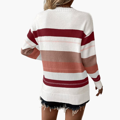 Women's Striped Crew Neck Sweater
