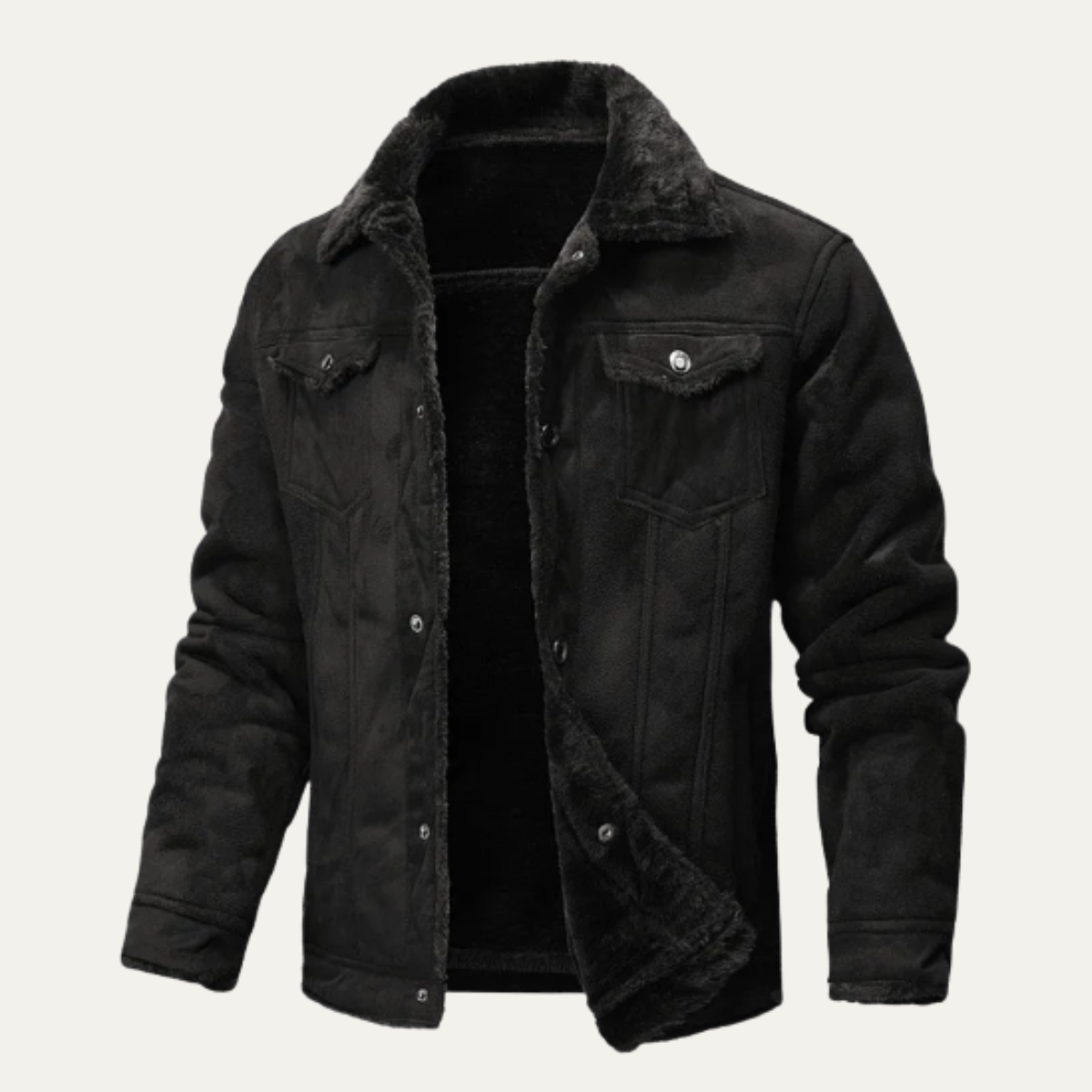 Cozy Men's Faux Leather Shearling Winter Jacket
