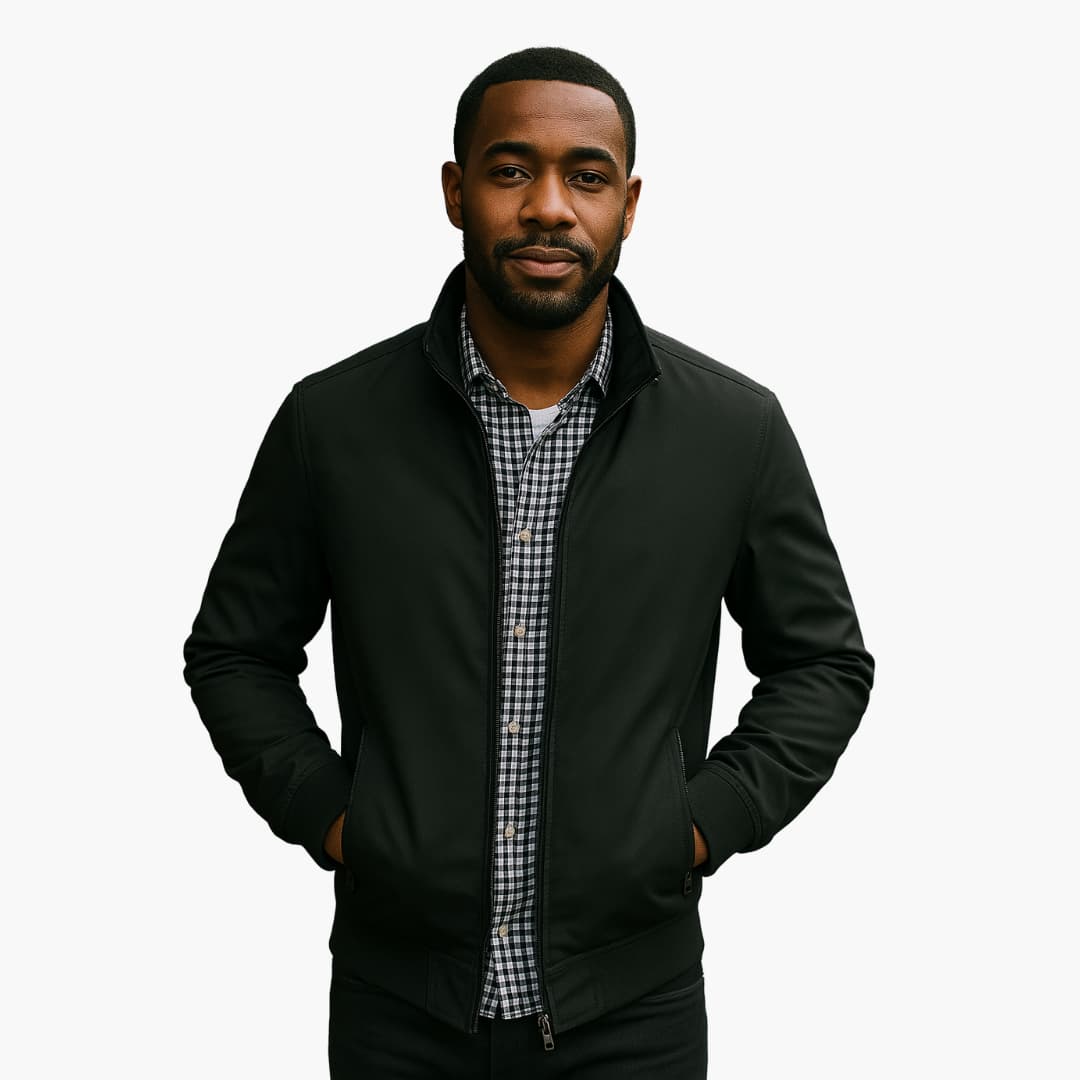 Tailored Fit Mens Leather Bomber Jacket