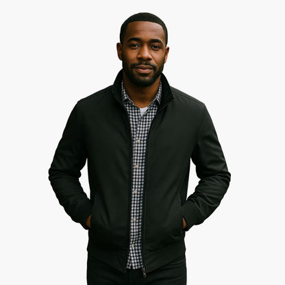 Tailored Fit Mens Leather Bomber Jacket