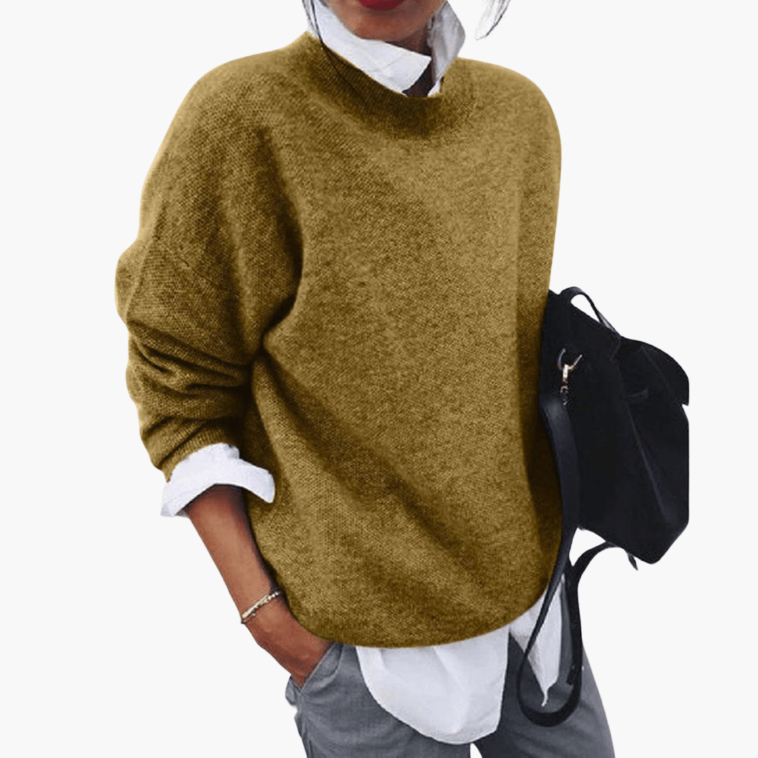 Cozy Oversized Crew Neck Women's Sweater