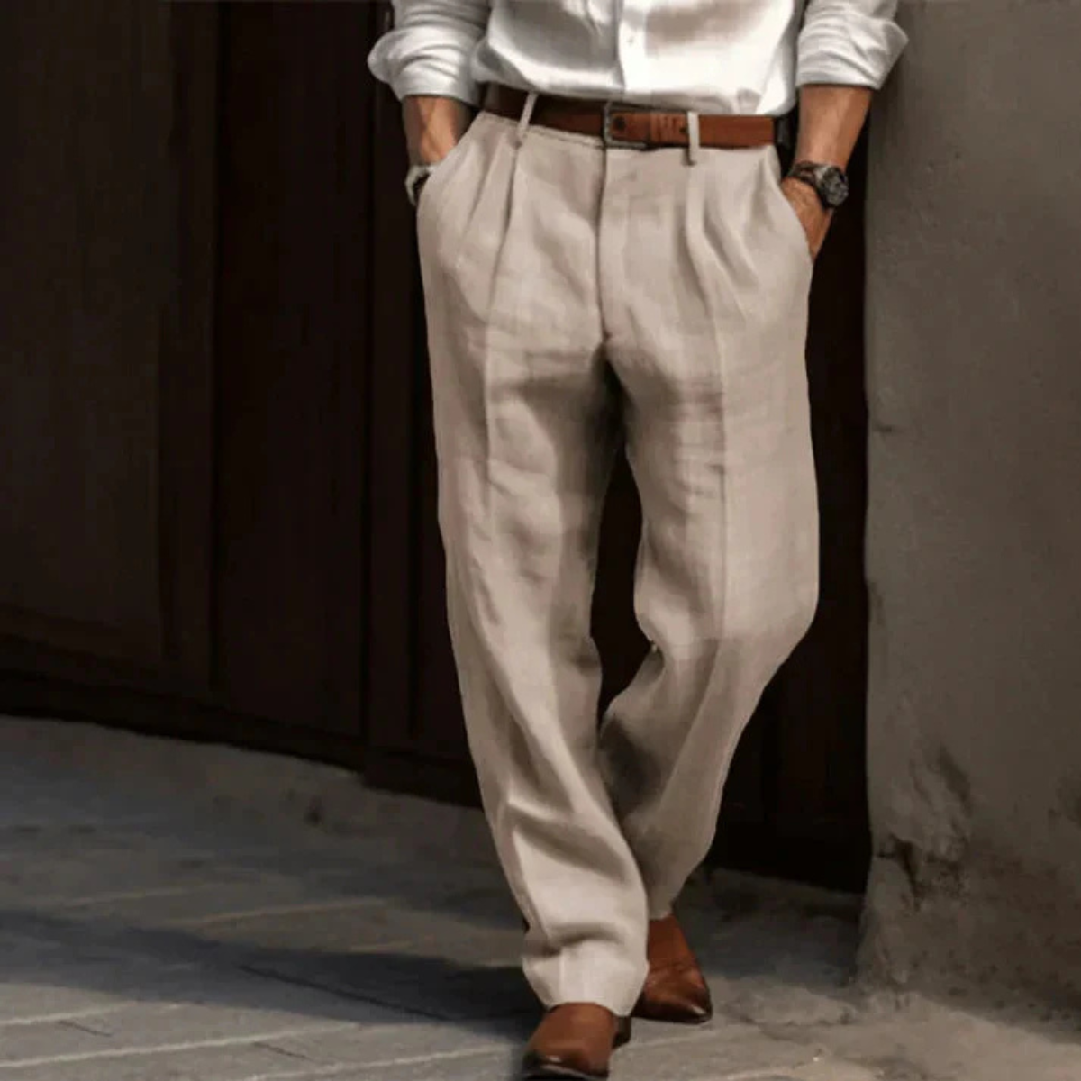 Timeless Fit Men's Classic Pleated Dress Pants