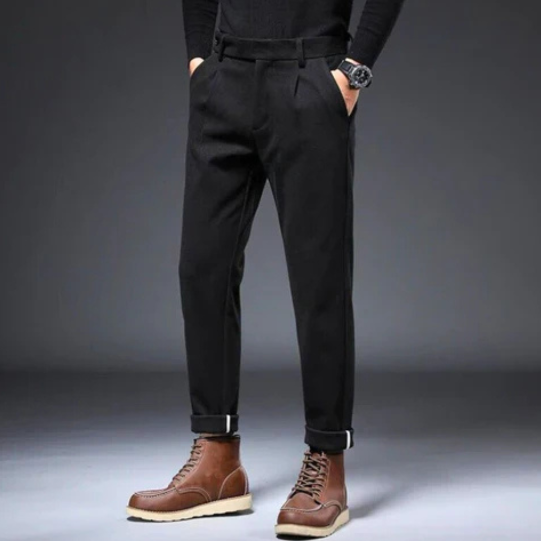 Slim Fit Pleated Dress Trousers