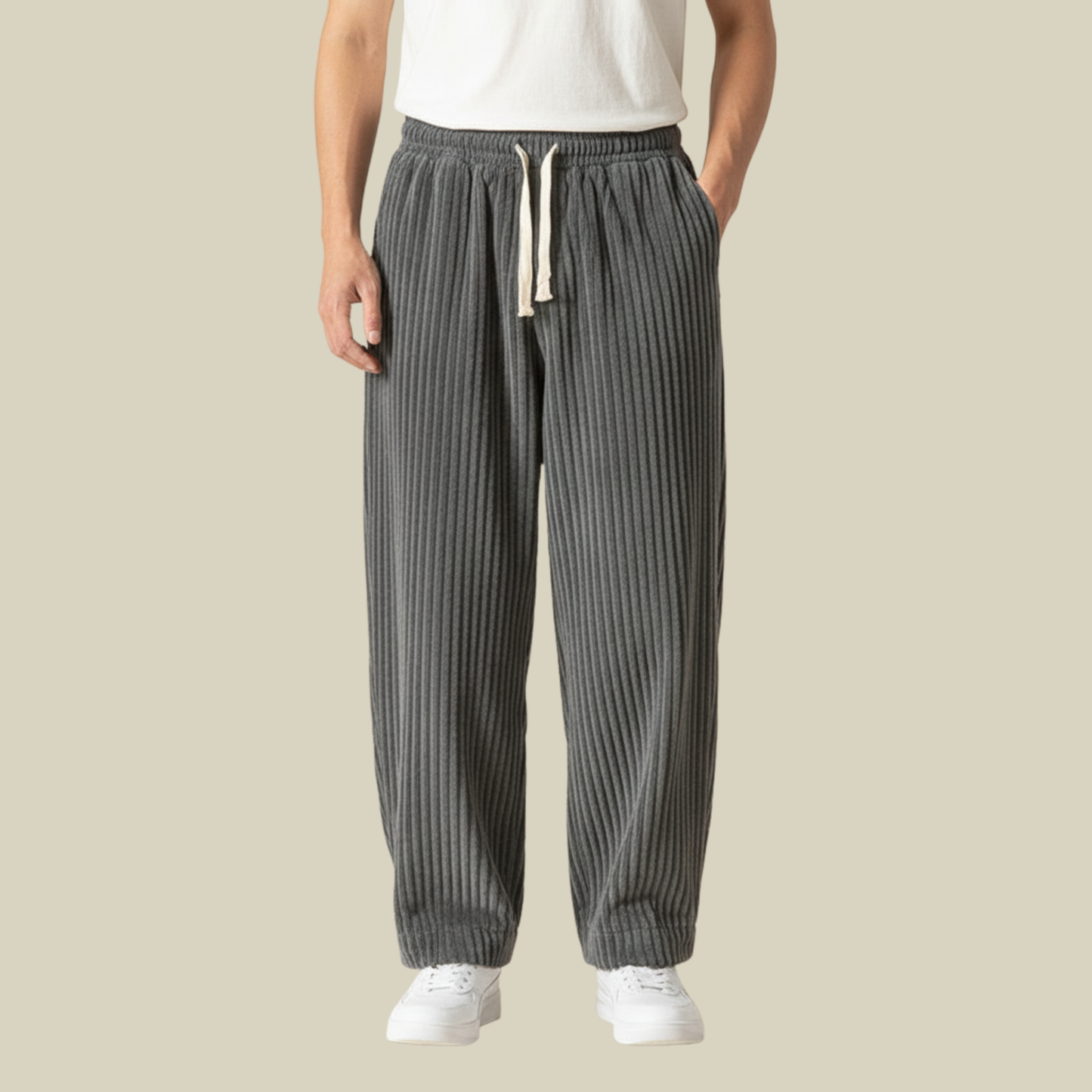 Relaxed Fit Men's Corduroy Casual Pants