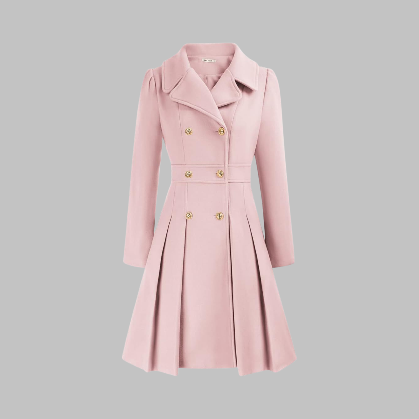 Elegant Double Breasted Long Coat