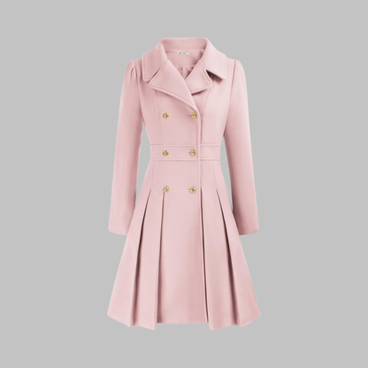 Elegant Double Breasted Long Coat