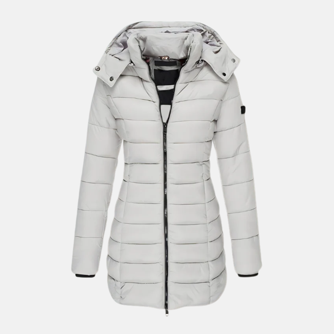 Women's Fitted Puffer Jacket with Hood