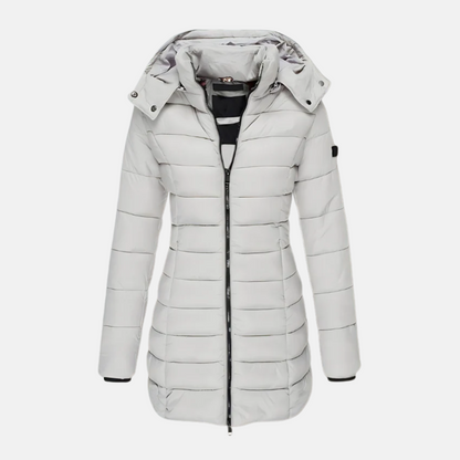 Women's Fitted Puffer Jacket with Hood