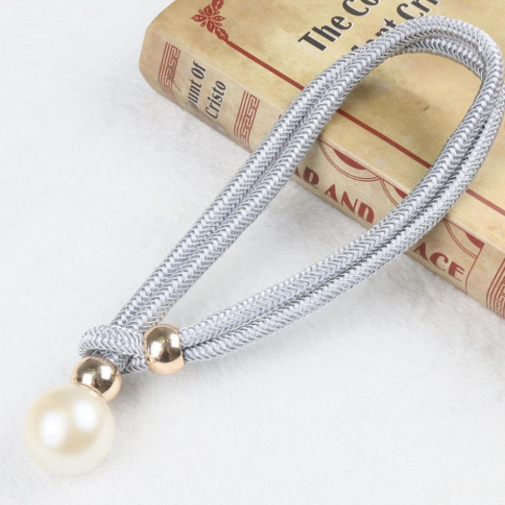 Luxurious White 2-Piece Pearl Curtain Tieback Set