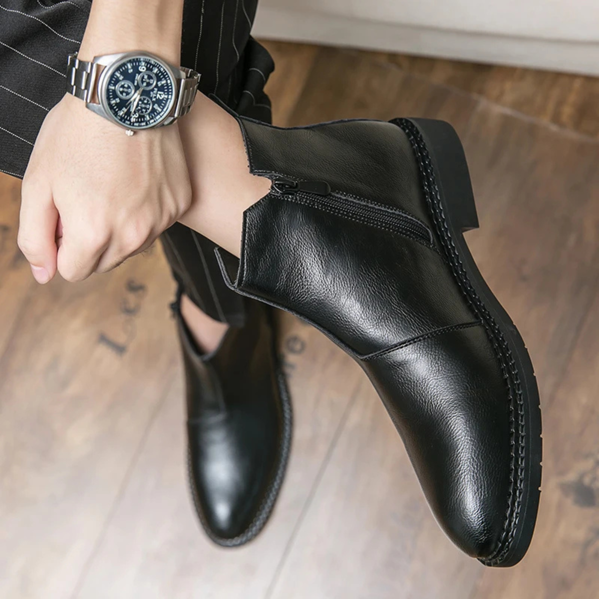 Genuine Leather Men's Ankle Boots