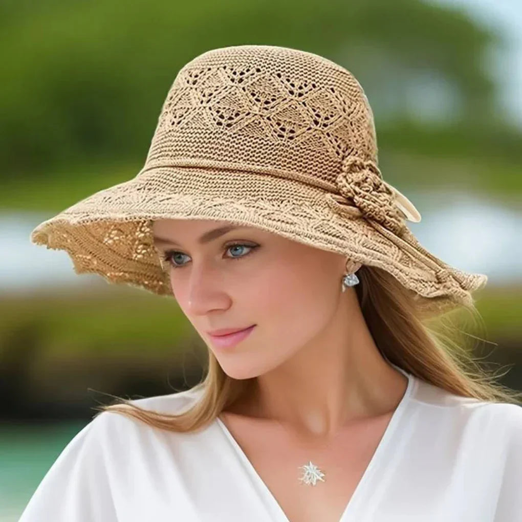 Chic Floral Wide Brim Sun Hat