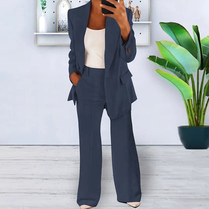 Ladies Classic Wide Leg Suit Pants