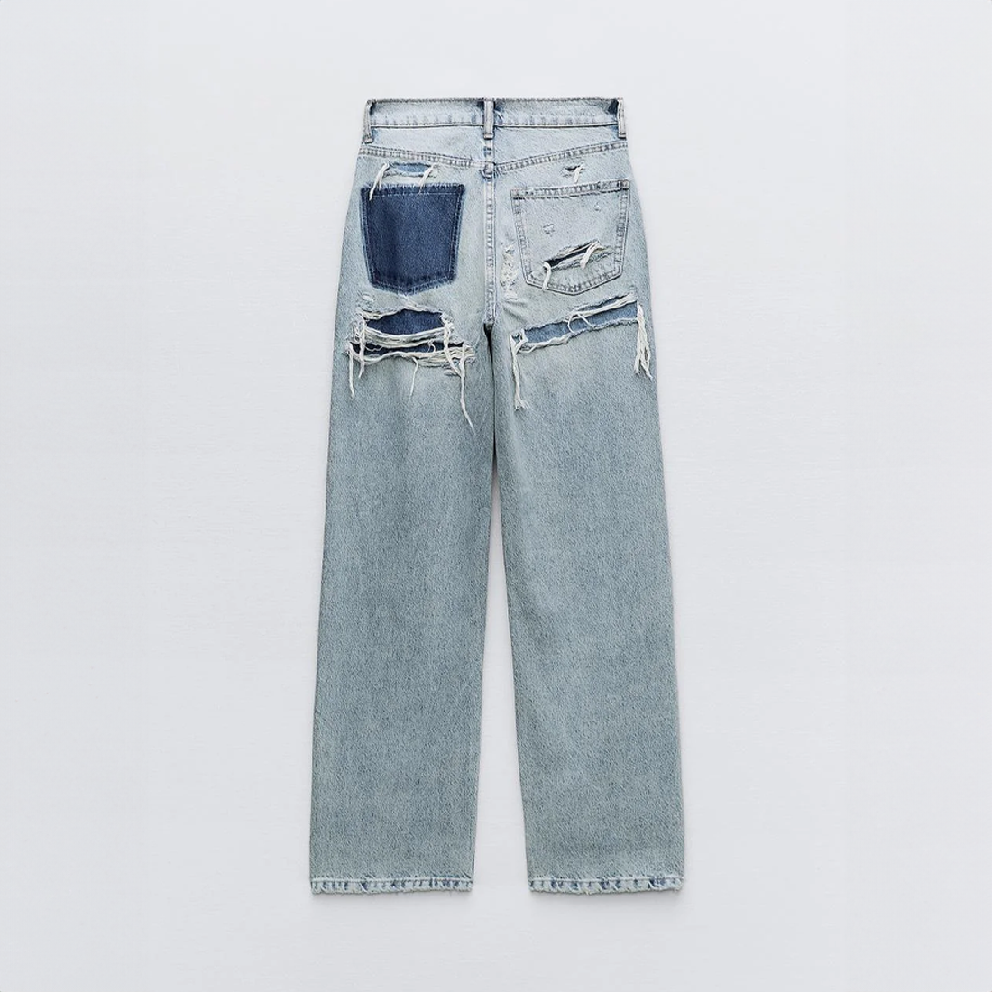 Distressed Classic Straight Leg Jeans