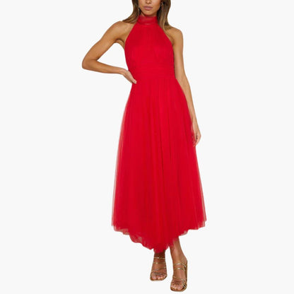 Chic Halter Neck Evening Gown
