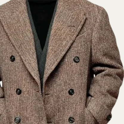 Classic Men's Tweed Wool Winter Blazer Coat
