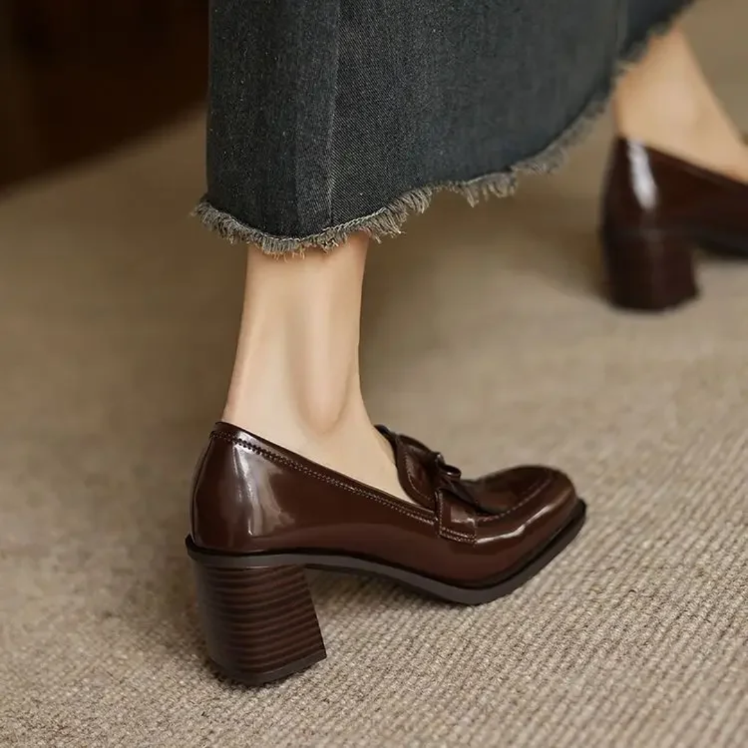 Elegant Women's Loafer Heel Shoes