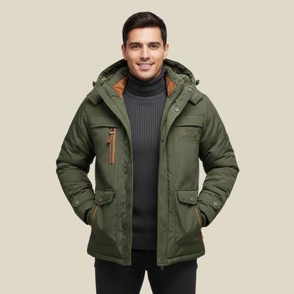 Warm Waterproof Men's Hooded Parka Jacket