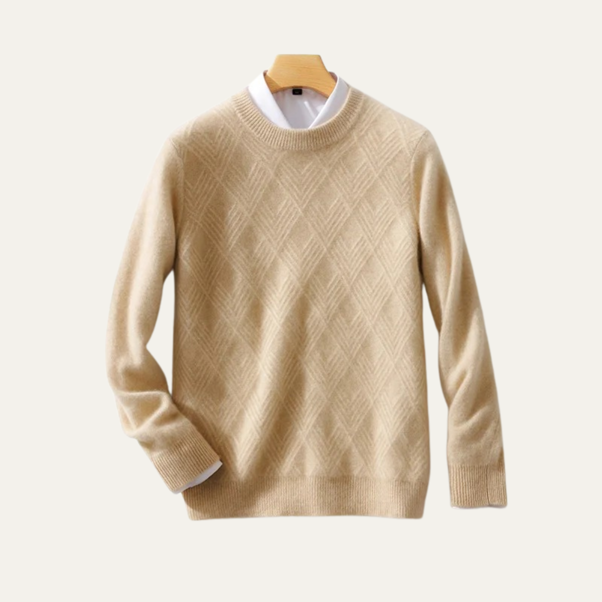 Cozy Mens Thick Cable Knit Wool Sweater - Nocini