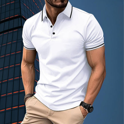 Men's Slim Fit Polo Shirt Soft Short Sleeve