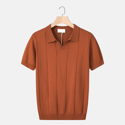 Classic Fit V-Neck Short Sleeve Polo Shirt - Nocini