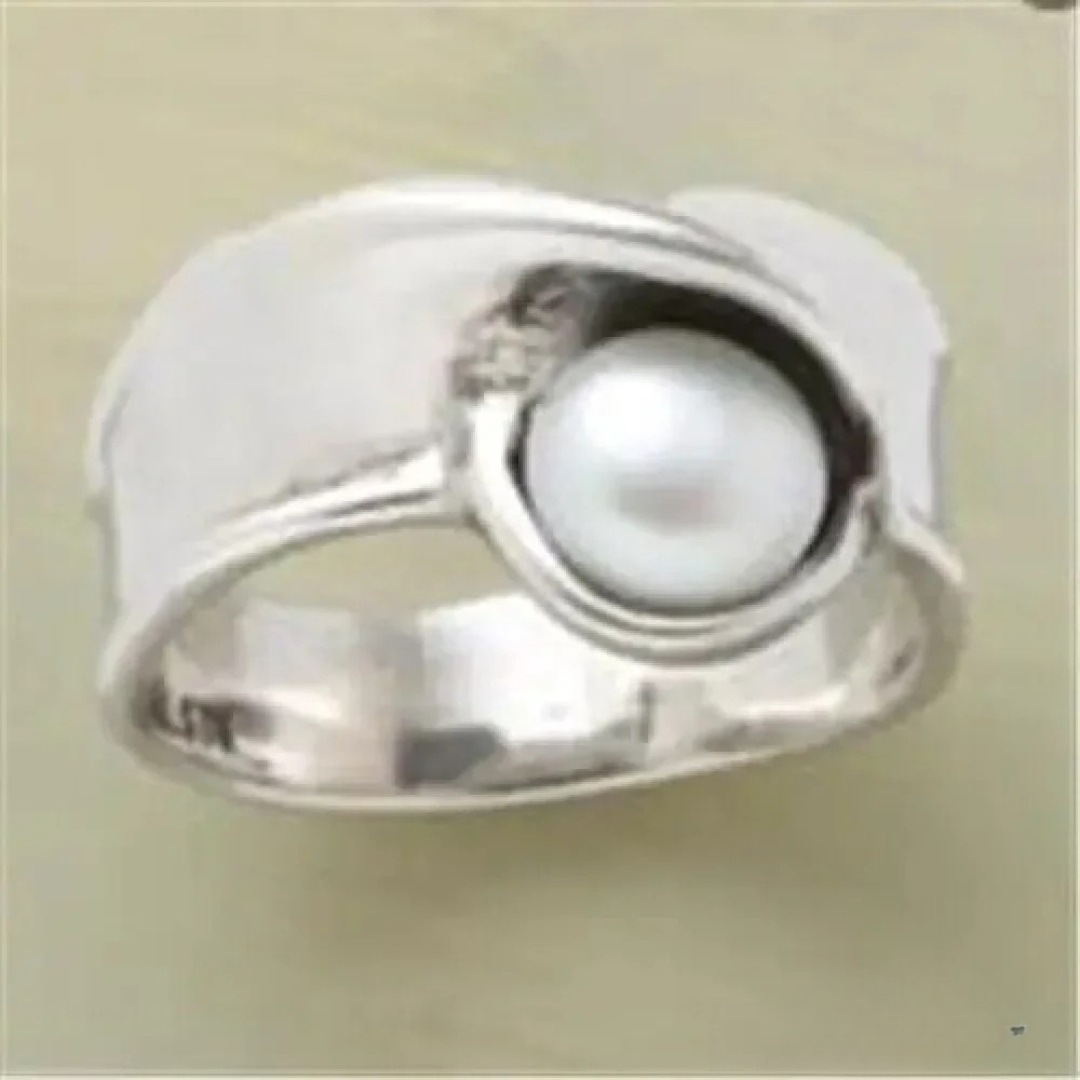 Elegant White Pearl Stone Ring - Nocini